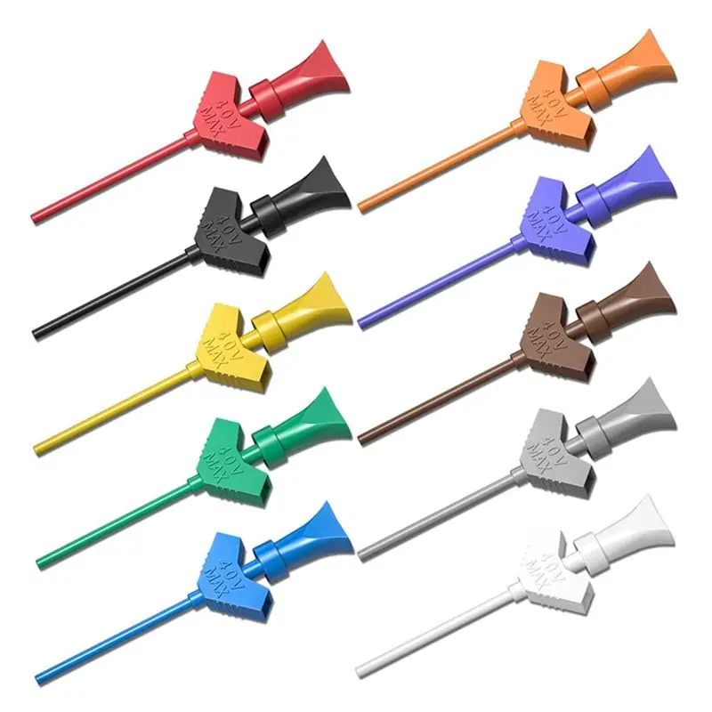 [HOT!A34R】 P5003 10Pcs SMD IC Test Hook Clip Mini Grabbers For Jumper Wire DIY Breadboard Oscilloscope Logic Analyzer
