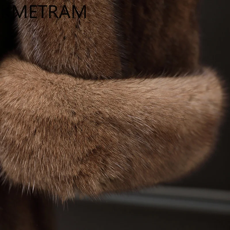 Real Mink Fur Coat Woman Luxury Brown Mid Length Fur Jacket High Quality Winter Women Clothing Furry Jackets 2025 шуба женская