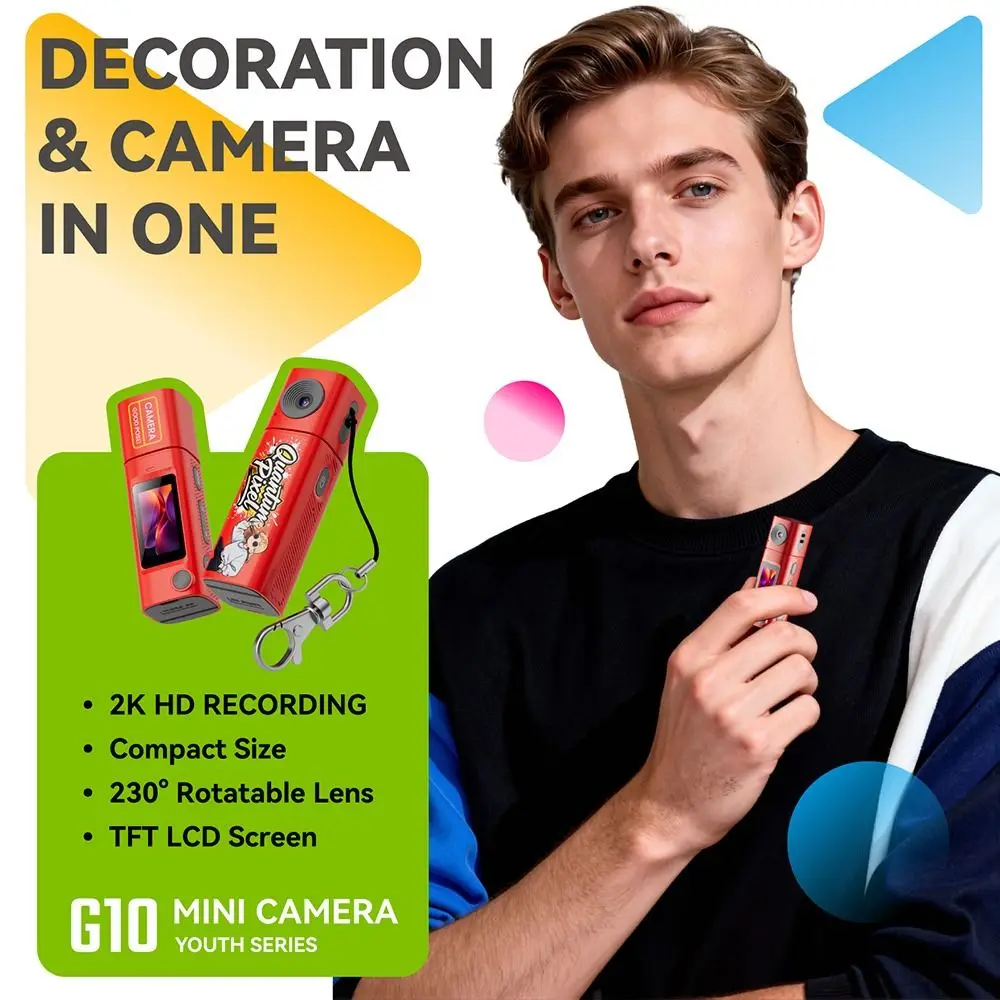 Rotating G10 Thumb Action Digital Camera High-Definition Video Recording Pocket-Style Hanging Camera Photo Taking