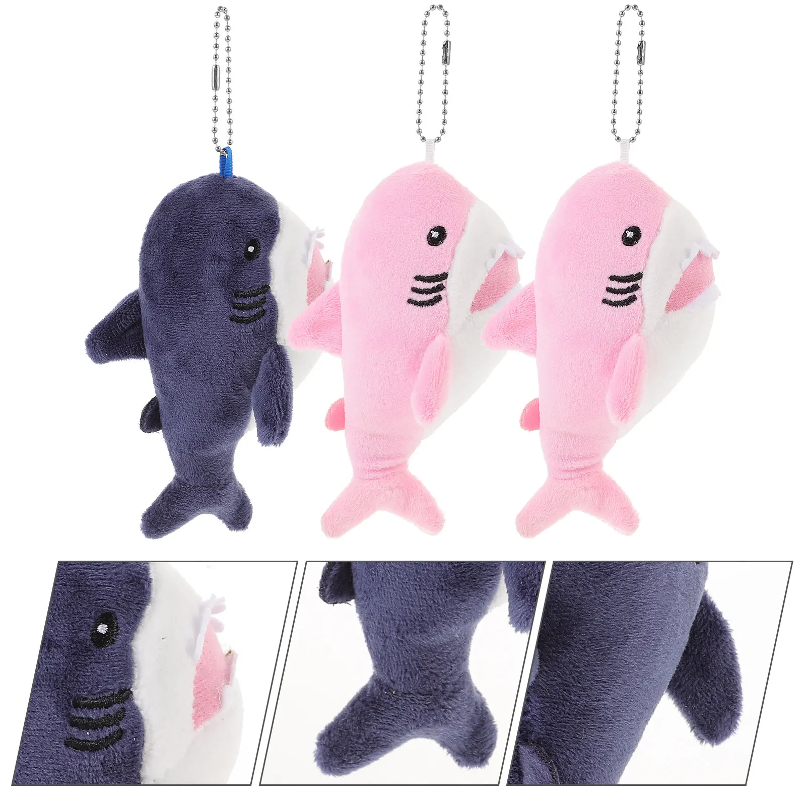 

Набор из 3 брелоков-подвесок в виде акулы, мягкие плюшевые игрушки, украшения для сумок и рюкзаков, декоративные аксессуары