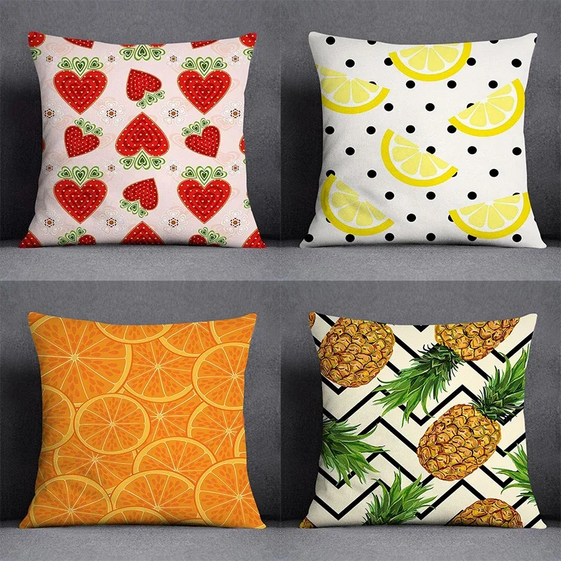 Fruit pattern Home Decoration pillowcase Living Room Sofa Seat Office  Cushion  cover Short plush material