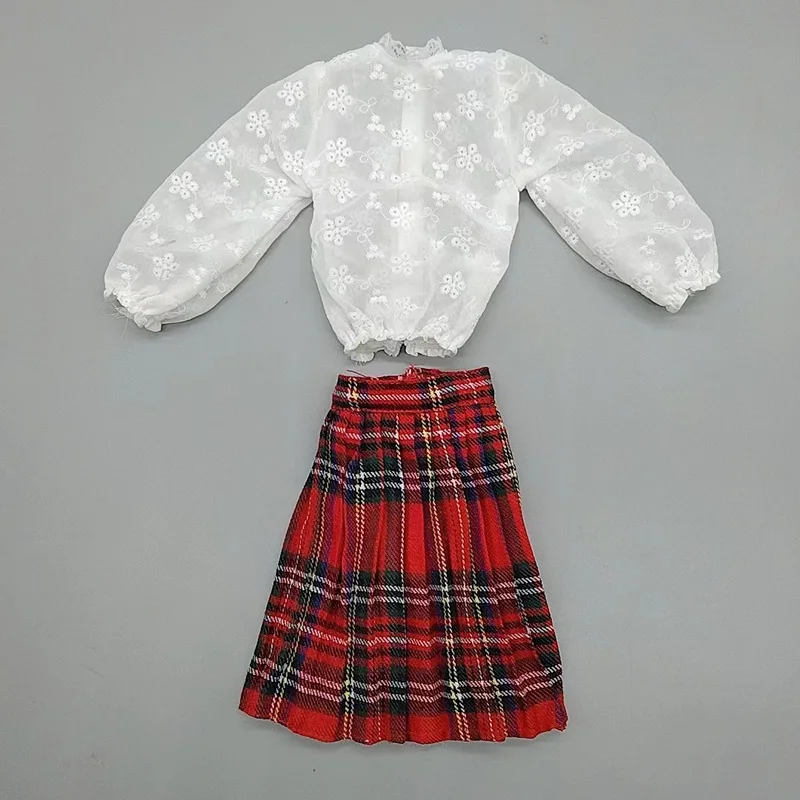 60 Cm Doll Plaid Coat Suit Accessories for 1/3 bjd Jeans Pants  Buttons Office Wear