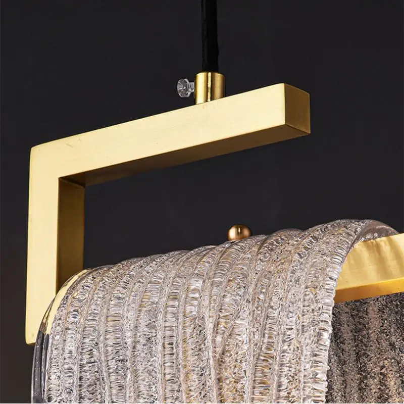 ما بعد الحداثة LED قلادة نحاسية ضوء الشمال زجاج إبداعي قلادة مصباح غرفة المعيشة مطعم غرفة نوم فاخرة مصباح معلق معدني