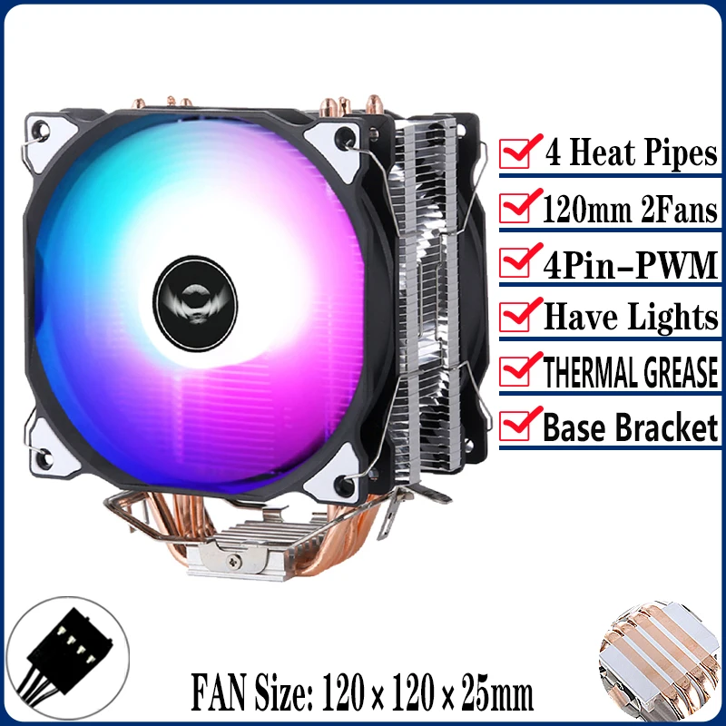 4Heat pipes 2Fan4pin