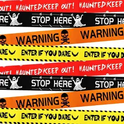 2024 Halloween Decoration Warning Tape Signs Halloween Prop Window Party Danger Warning Lline Halloween Decor Fright Tape Bundle