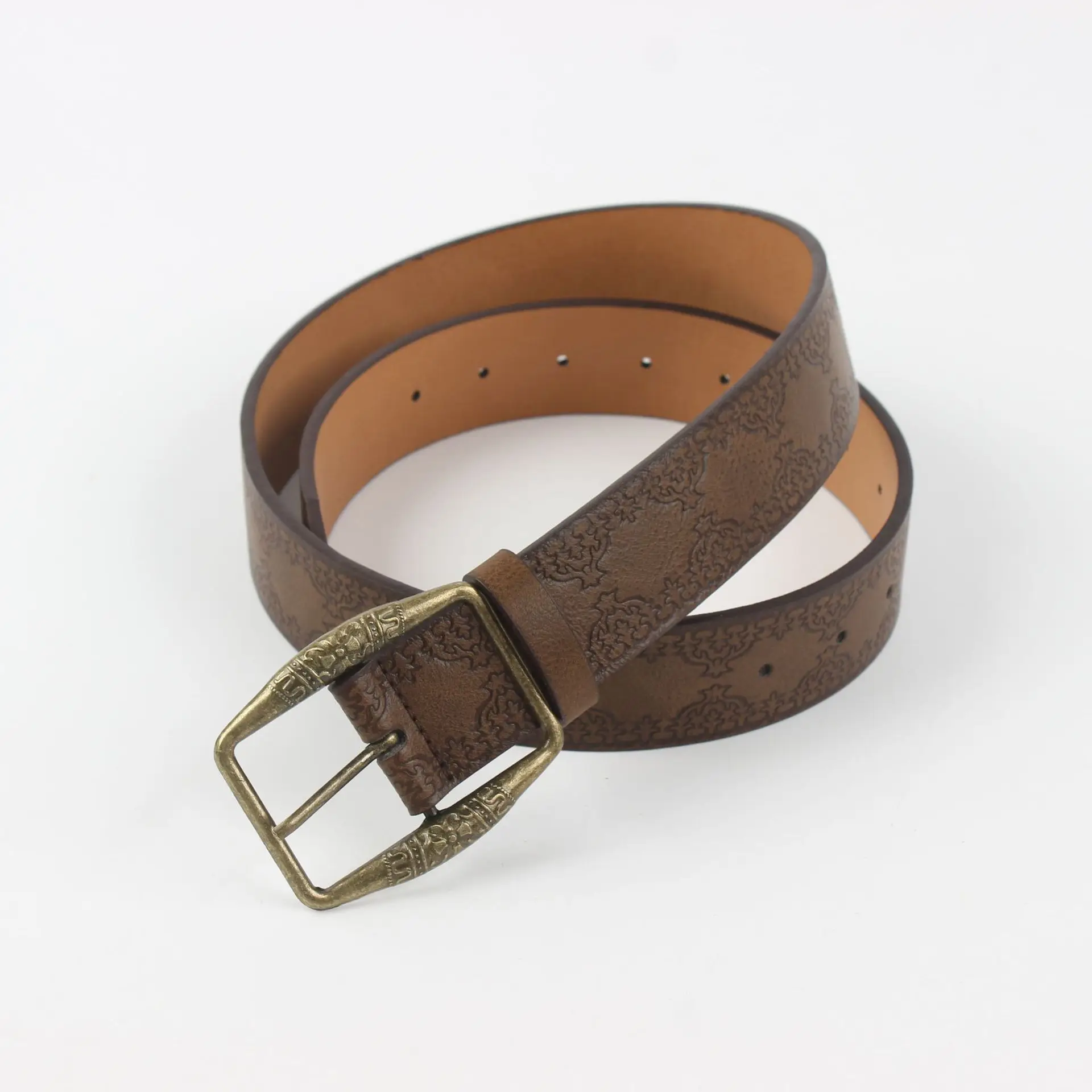 American retro y2k women's belt pattern embossed ethnic style European and American high-end palace trend