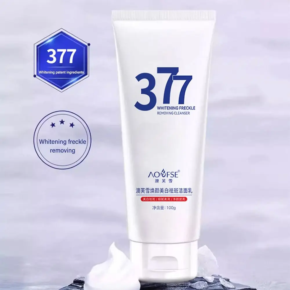 Whitening 377 Foaming Cream Freckle Remover Deep Cleansing Facial Cleanser Niacinamide Brightens Skin Color