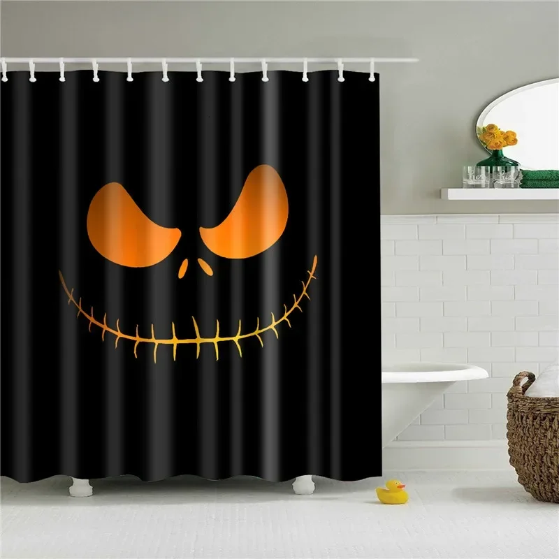 Halloween Horror Shower Curtain Printing Screen Bathroom Waterproof 12 Hooks Polyester Bath Curtains Home Decor Washable Screen