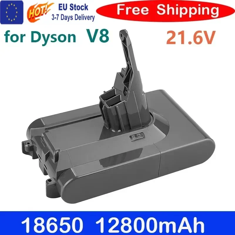 Batterie 12800mAh 21.6V pour aspirateur Dyson V8, batterie rechargeable Li-ion pour aspirateur Dyson V8 Absolute/Fluffy/Animal 18650