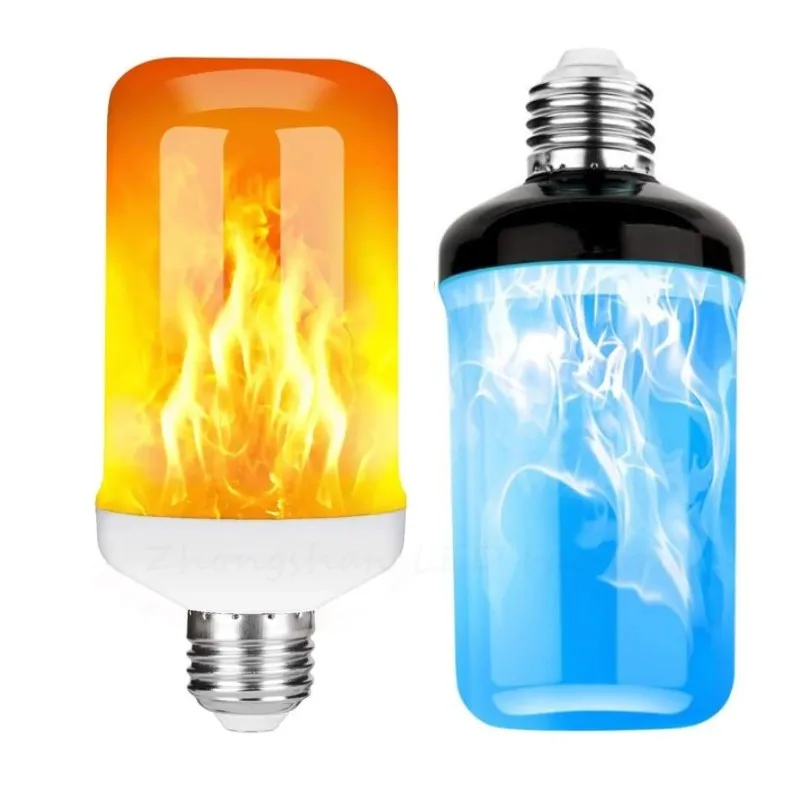 LED E27 E14 Flame Bulb Fire 4 Modes lamp Corn Bulb Flickering B22 LED Light Dynamic Flame Effect AC85V-265V 9W for Home Lighting