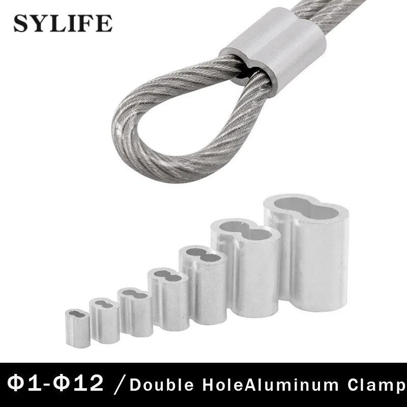 100pcs 1-12mm Aluminum Sleeve Wire Crimp Sleeve Wire Ferrules Cord Lock Aluminum Cable Stopper Crimp Rope Hardware