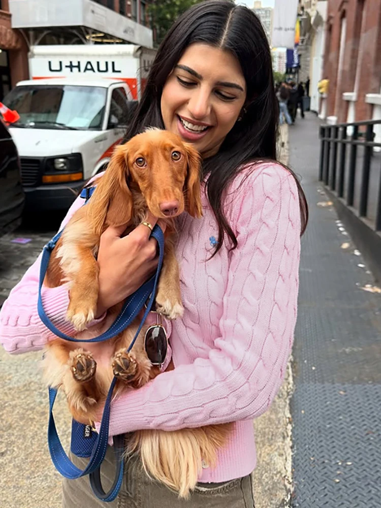 Fantoye вязаный кардиган с круглым вырезом, женский свитер, розовый однобортный свитер с длинными рукавами, женский осенний тонкий повседневный уличный свитер