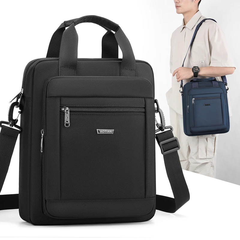 New Oxford Cloth Men's Shoulder Bag Casual Crossbody Business Handbag Large Capacity Commuter Bag Single Strap Zipper Closure