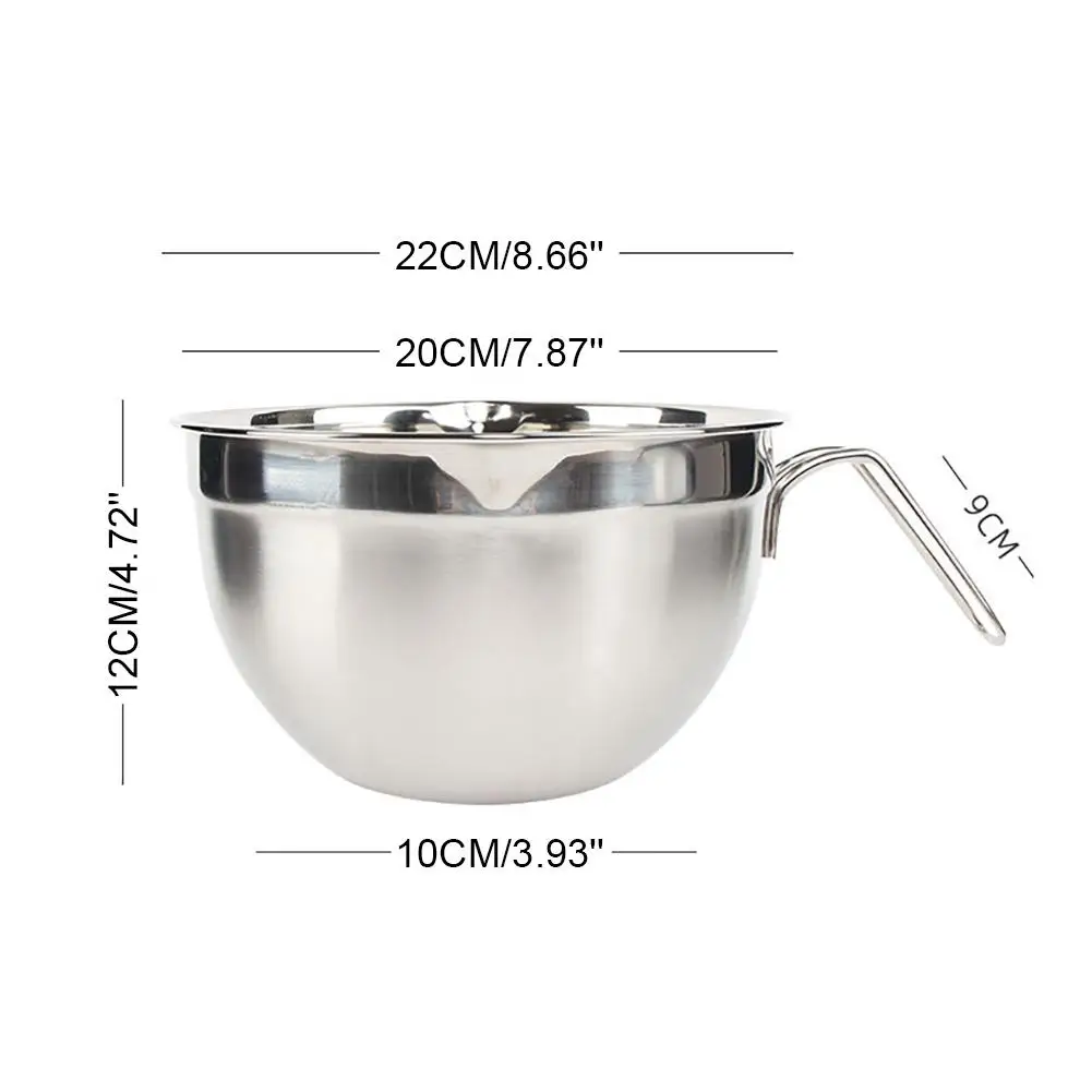 Stainless Steel Mixing Bowls With Handle Pour Spout Silicone Bottom Egg Bowl Baking Tool For Cooking Baking