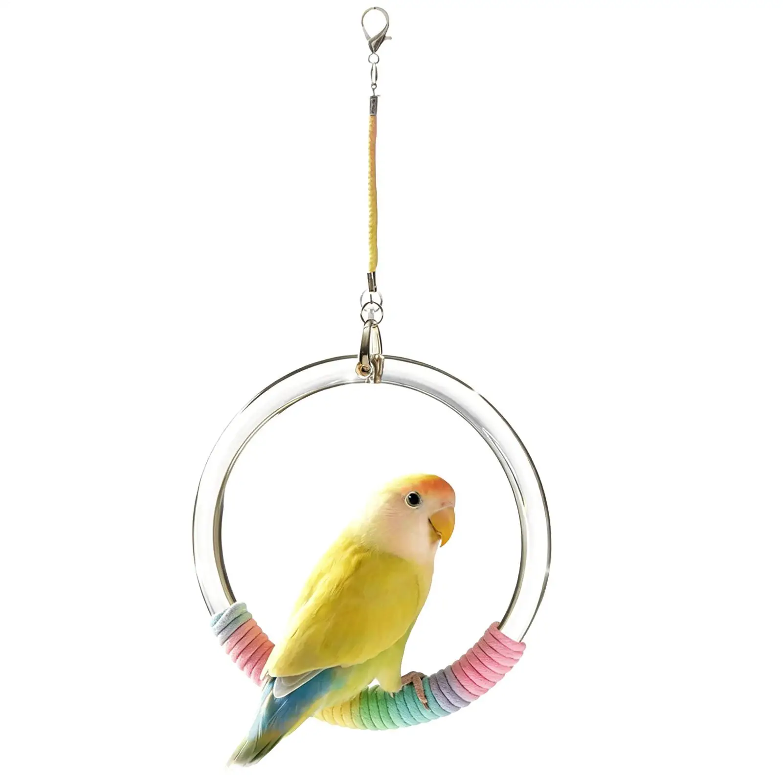 

Качели-кольцо для птиц, веревочная игрушка-качели для конуров, попугаев, неразлучников, корелл, канареек