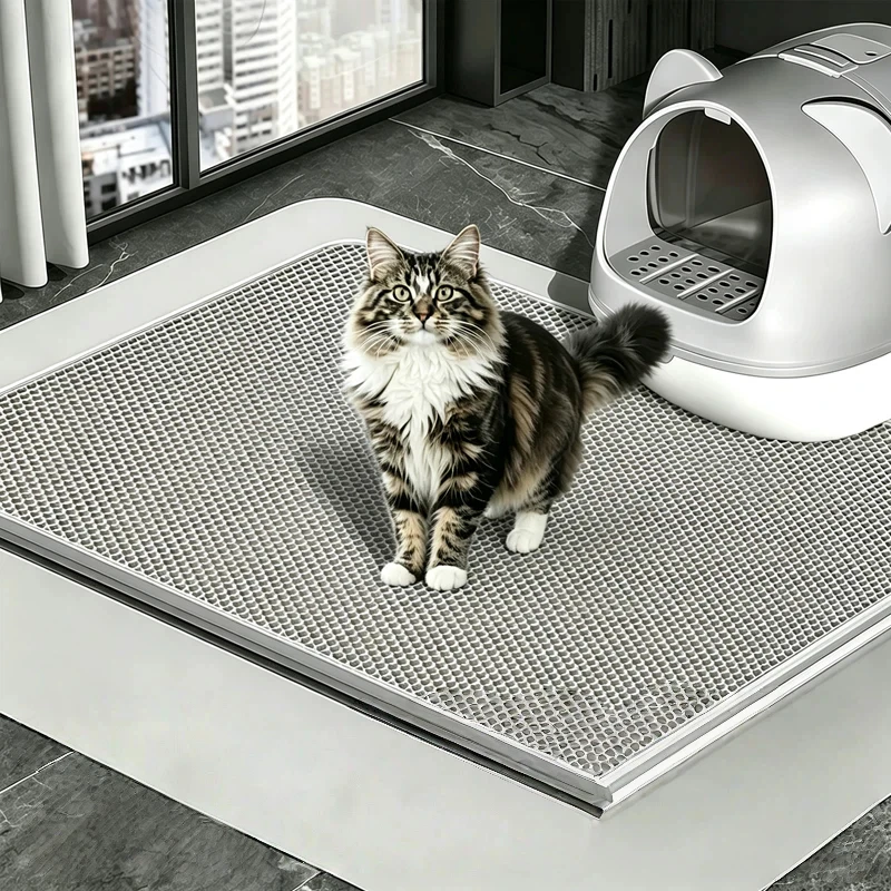 Cat Litter Mat Waterproof Double Layer Pet Litter Box Mat Pet Toilet Cat Mat Nonslip Sand Cat Washable Mat Pet Clean
