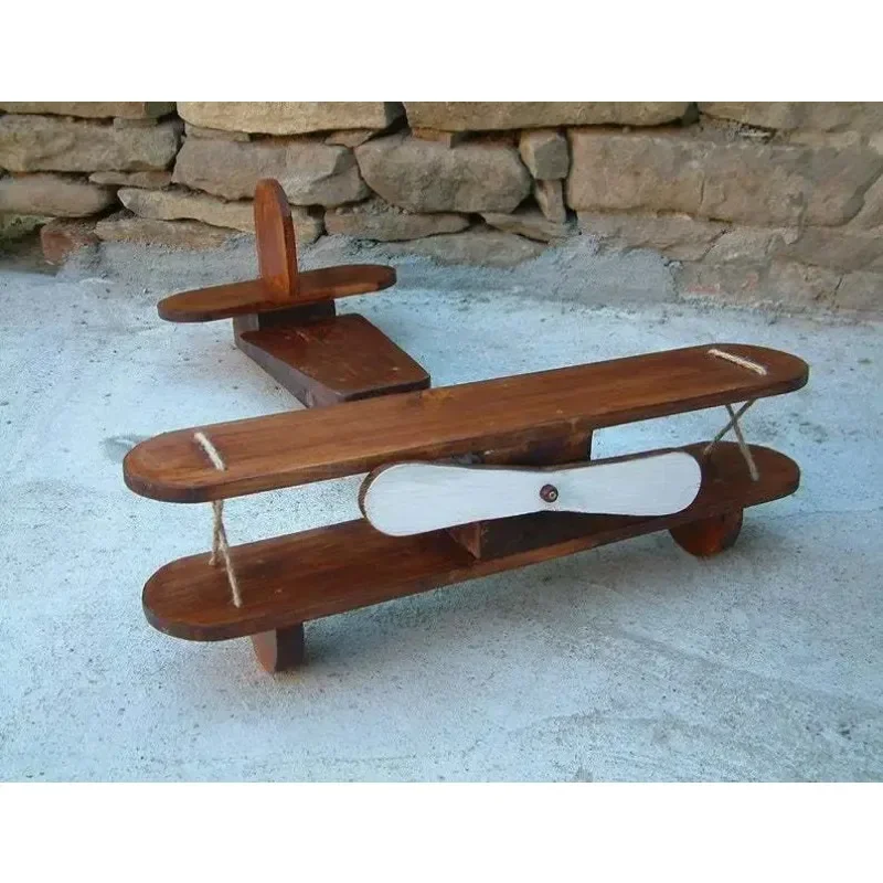 Newborn Photography Props Mini Wooden Plane Chair Posing Prop Baby Shoot Accessories Retro Plane Photo Creative Backdrop Props