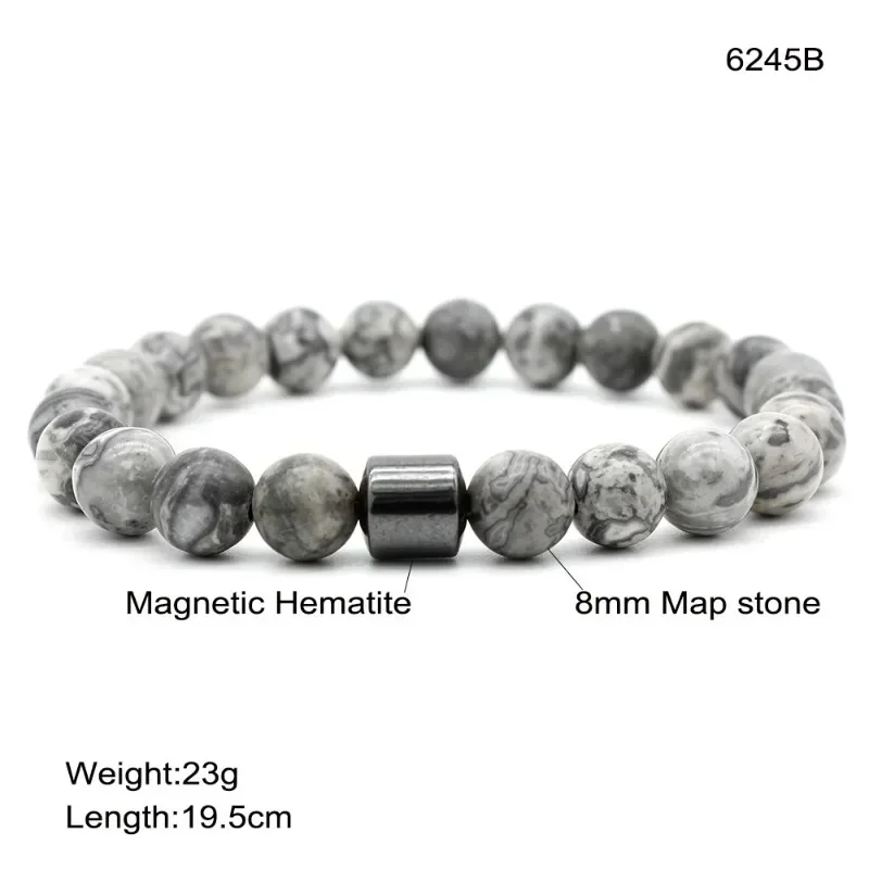 Women\'s Weight Loss Magnet Yoga Beaded Bracelet Men\'s Hematite Stretch Bracelet Weight Loss Slimming Health Jewelry