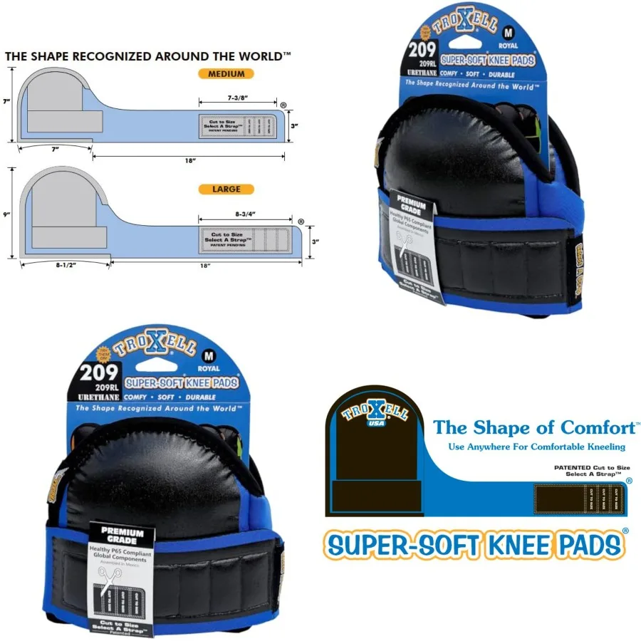 

Super-Soft Medium Royal Knee Pads - Comfortable, Adjustable, Washable Kneepads