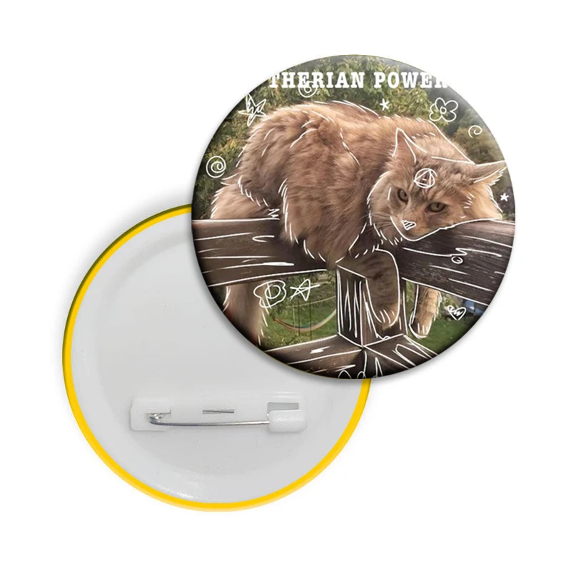 Creative Badge Theta-Delta Therian Sign Fox Cat Cartoon Soft Button Pins I Like Therian Heart Brooch for Bag Clothes Decor Gifts