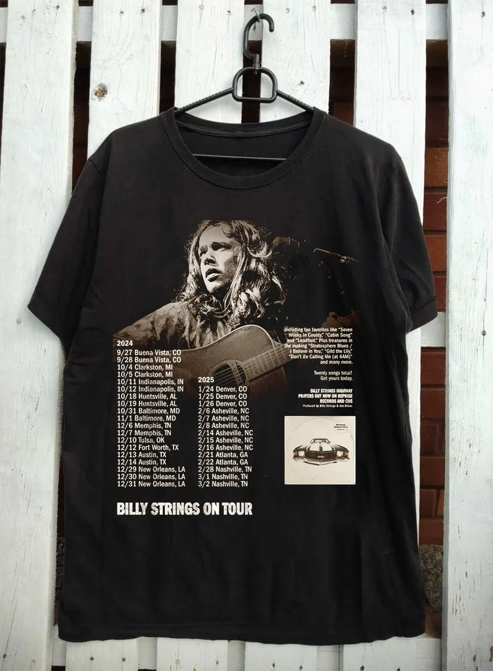 NEW BILLY STRINGS ON TOUR Short Sleeve Cotton Black All Size T-Shirt HH51