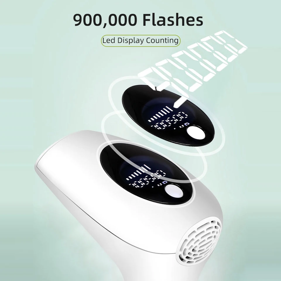 Depiladora permanente con 900000 Flashes, fotodepiladora láser, depilación, Bikini, cuerpo, brazo, pierna, afeitado eléctrico indoloro