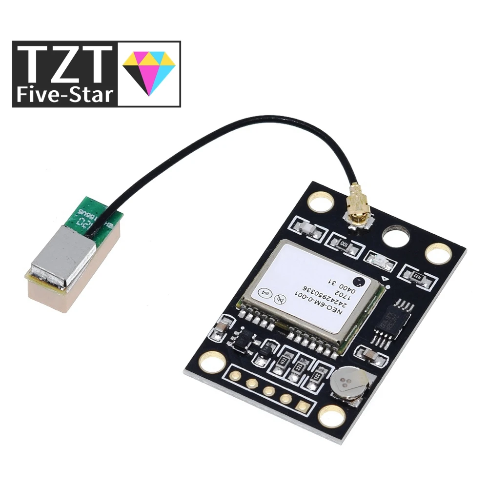 TZT GY-NEO6MV2 NEO-6M GPS Module NEO6MV2 With Flight Control EEPROM Controller MWC APM2 APM2.5 Large Antenna For Arduino Board