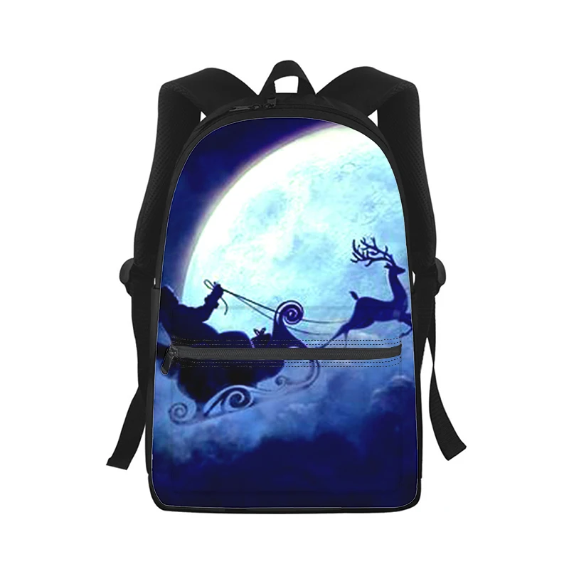 Mochila navideña de Papá Noel para hombre y mujer, bolso escolar con estampado 3D, mochila para ordenador portátil, bolso de hombro de viaje para niños