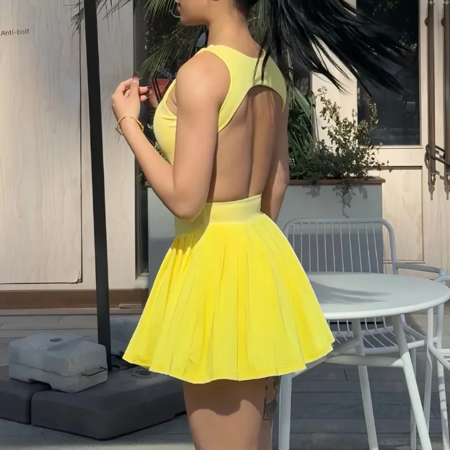 فستان رياضي نسائي من Regina Sensation، تنورة تنس للياقة البدنية والجري في الهواء الطلق، طبقة أساسية قابلة للتنفس، فستان مشي مضاد للضوء