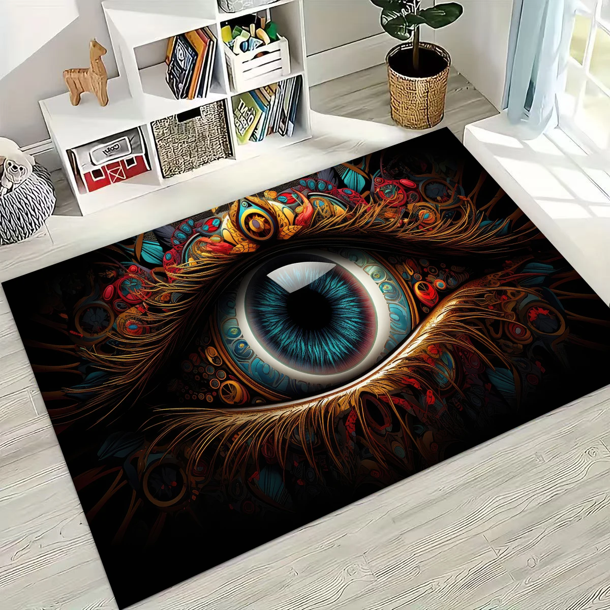 

Beauty Eye of Providence Freemasonry Evil Eyes Rug for Bedroom Living Room Sofa Home Doormat Decor,Kids Play Non-slip Floor Mat