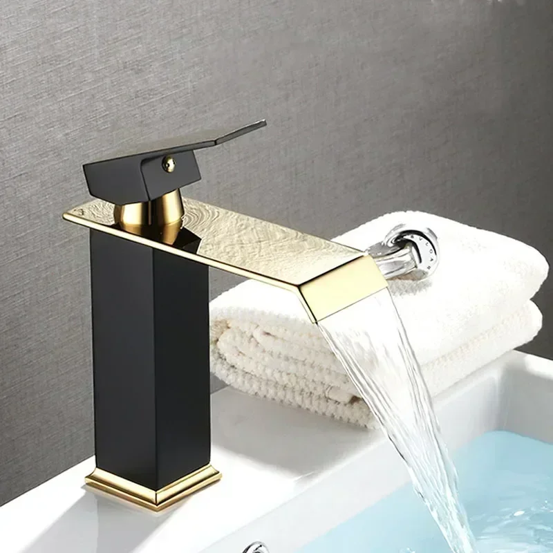 Basin Faucets Waterfall Bathroom Mixer Faucet Hot and Cold Water Tap Stainless Steel Toilet Countertop Single Handle Tap