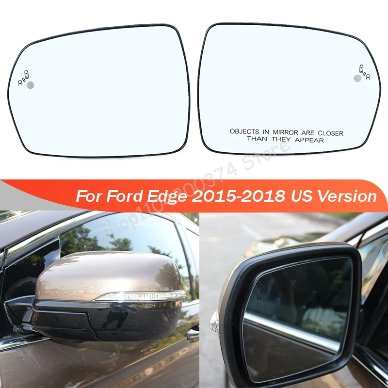 For Ford Edge 2015-2021 US Version Car Exterior Rearview Side Mirror Glass Lens With Heated Blind Spot