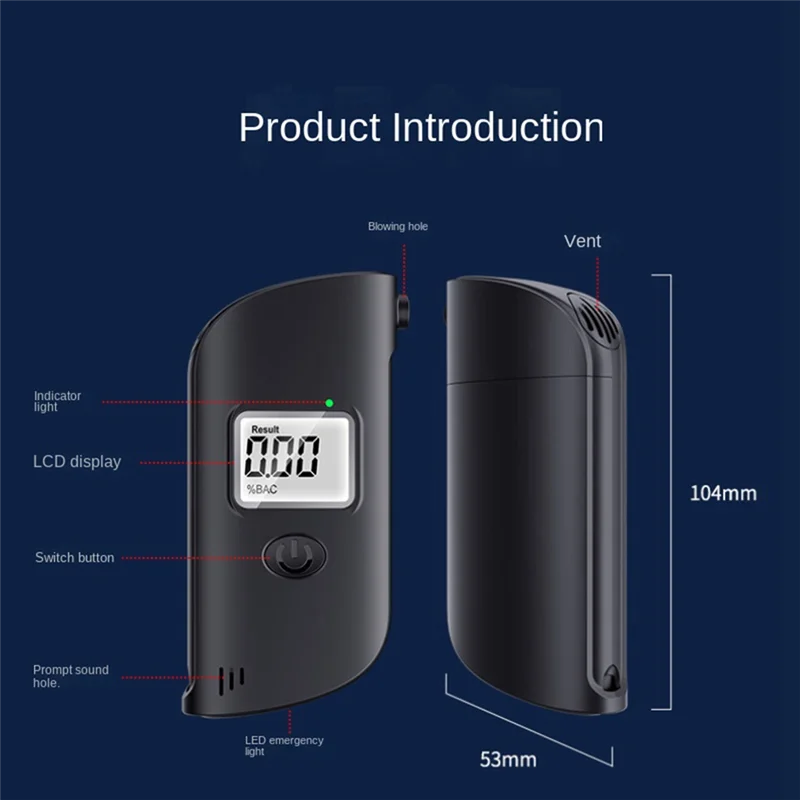 ABJO-1 шт. тестер алкоголя Mr689 детектор концентрации алкоголя в выдыхаемом воздухе черный пластиковый высокоточный измерительный прибор
