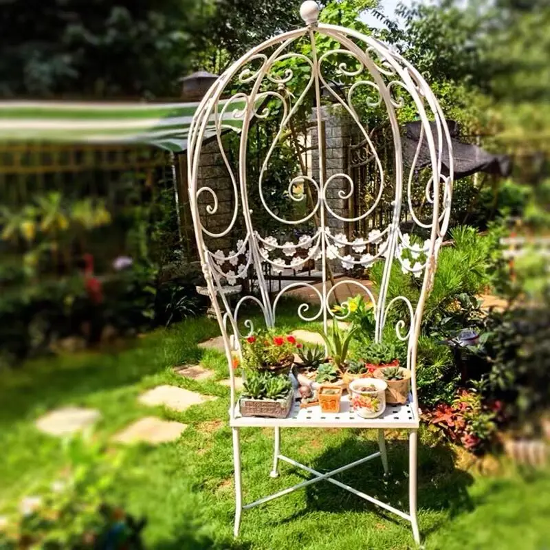 

European wrought iron outdoor leisure chair balcony courtyard princessvine climbing balloon creative art park