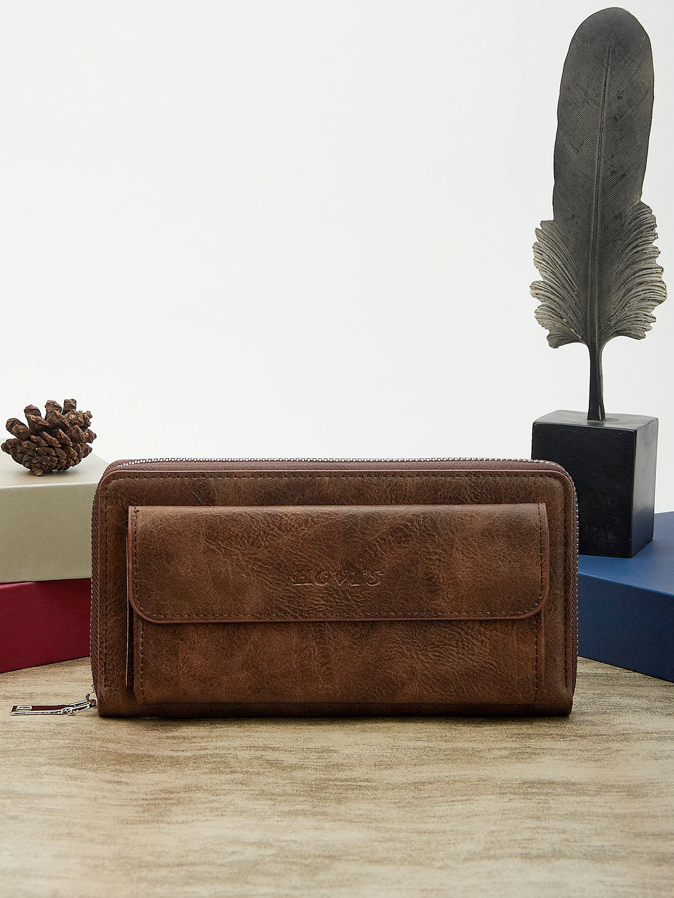 

Stylish Vintage Textured Men's Phone Wallet – Trendy Long Capacity Handheld Wallet for Gifts with Multiple Card Slots