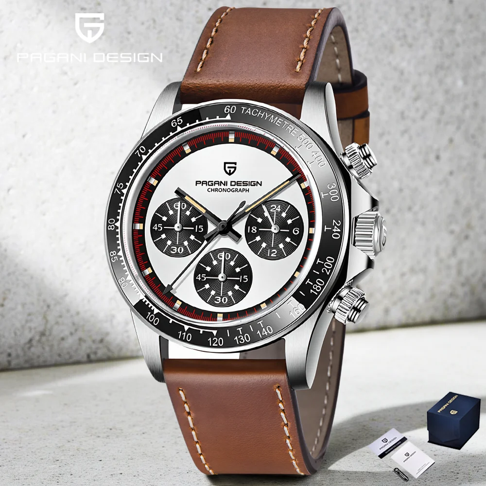 PAGANI DESIGN Men's Chronograph Multi functional Stainless Steel Waterproof Quartz Watch PD1676
