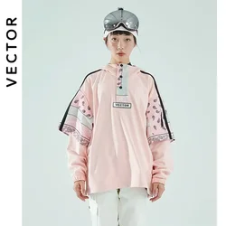 VECTOR-Moletons femininos de esqui inverno, moletom de lã, agasalho esportivo, jumper solto casual japonês, 100% algodão