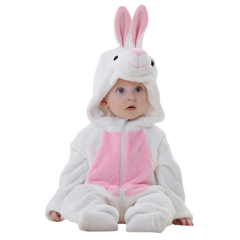 

Umorden Cartoon White Bunny Rabbit Romper Costume Kigurumi Jumpsuit for Baby Infant Toddler Hoodie Easter Halloween Fancy Dress