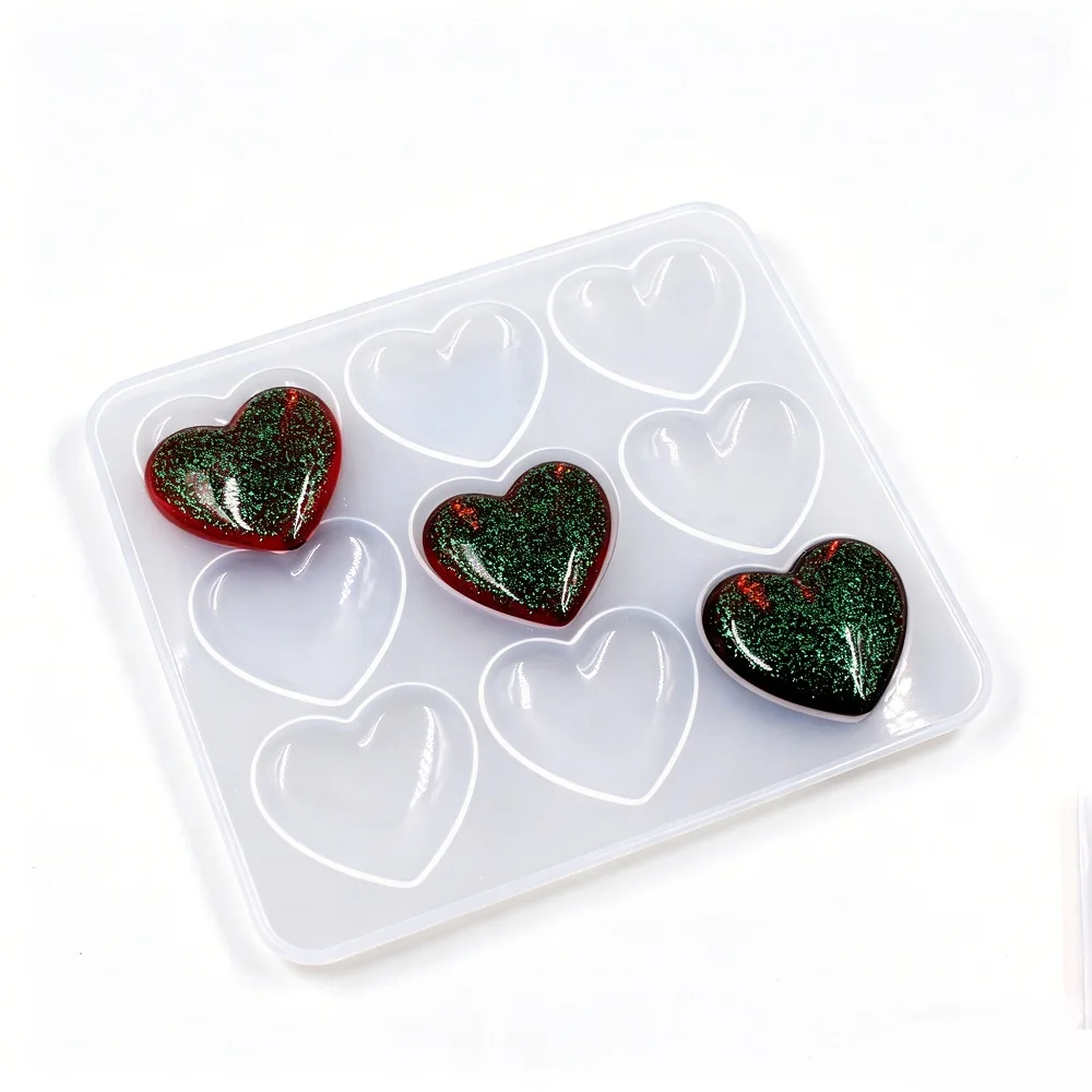 DIY Love Heart Silicone Mold for Jewelry Making UV Epoxy Resin Molds with Dried Flower Slot Decorative Crafts Tool
