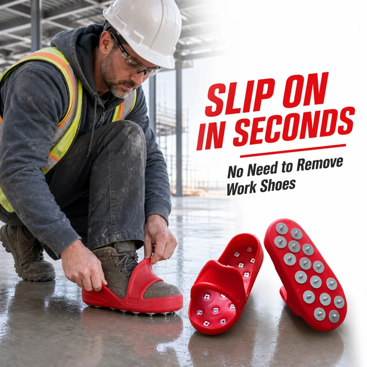 Epoxy Spike Shoes for Flooring Coating and Resin, Epoxy Shoes Spikes for Diy Working，Red Color