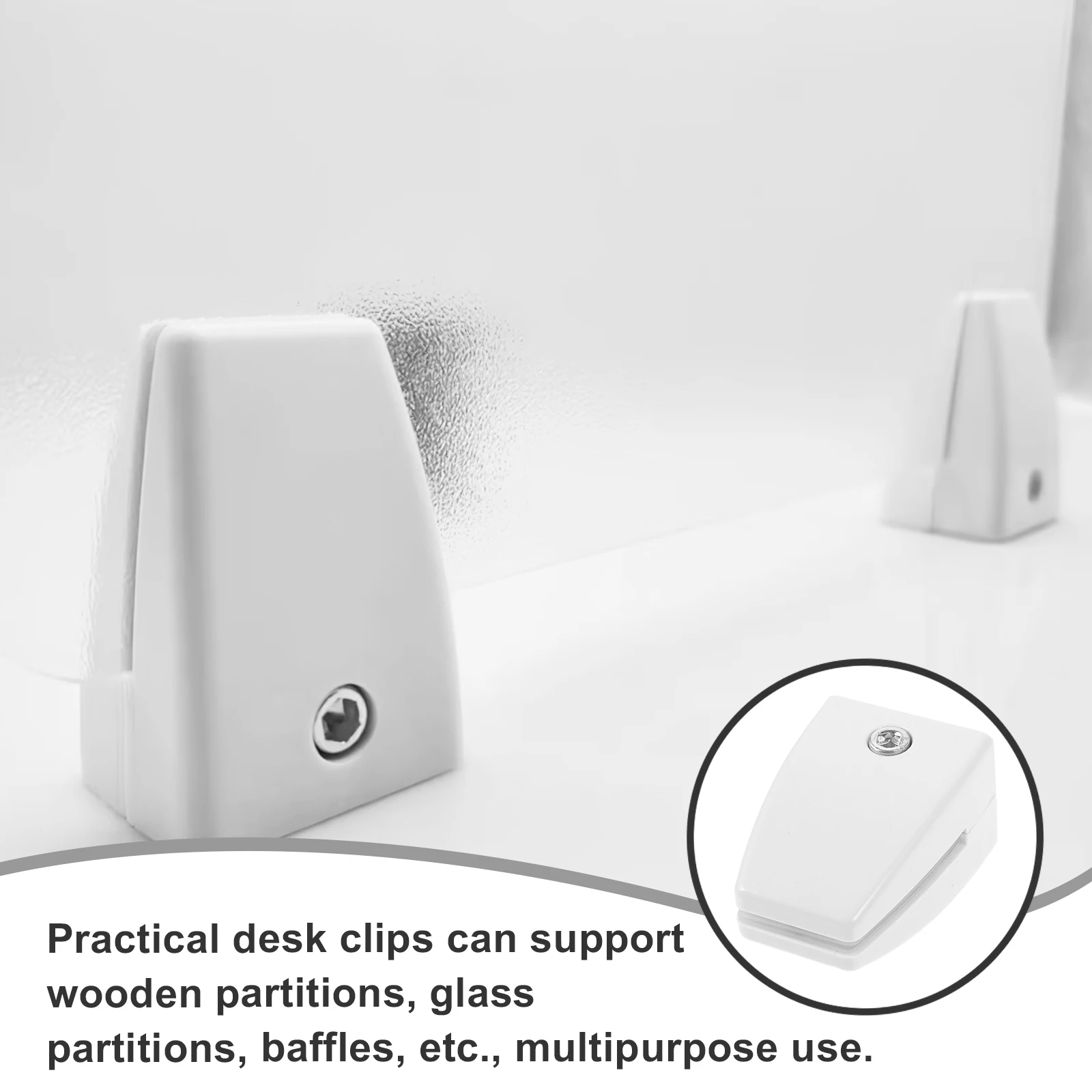 

4pcs Privacy Panel Clip Adjustable Desk Divider Clamp Glass Baffle Support Abs Material Easy Install Screen Partition