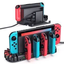 For Switch Joycon Charger Switch OLED Controllers Fast Charge Switch Pro Controller Dock Station 8 Game Slots for Nintendo