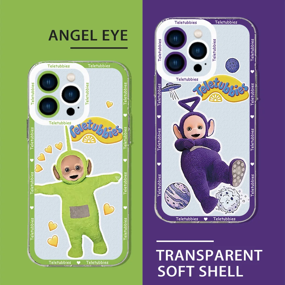 Cute Children T-Teletubbieses Phone Case For iPhone 15 14 13 12 11 Mini Pro Max X XR XSMax 6S 6 7 8 Plus SE20 Transparent Cover