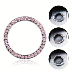 Car Engine Start Stop Decoration Ring, Bling Car Interior Accessories for Women, Push to Start Button Cover/Sticker, Key Ignitio