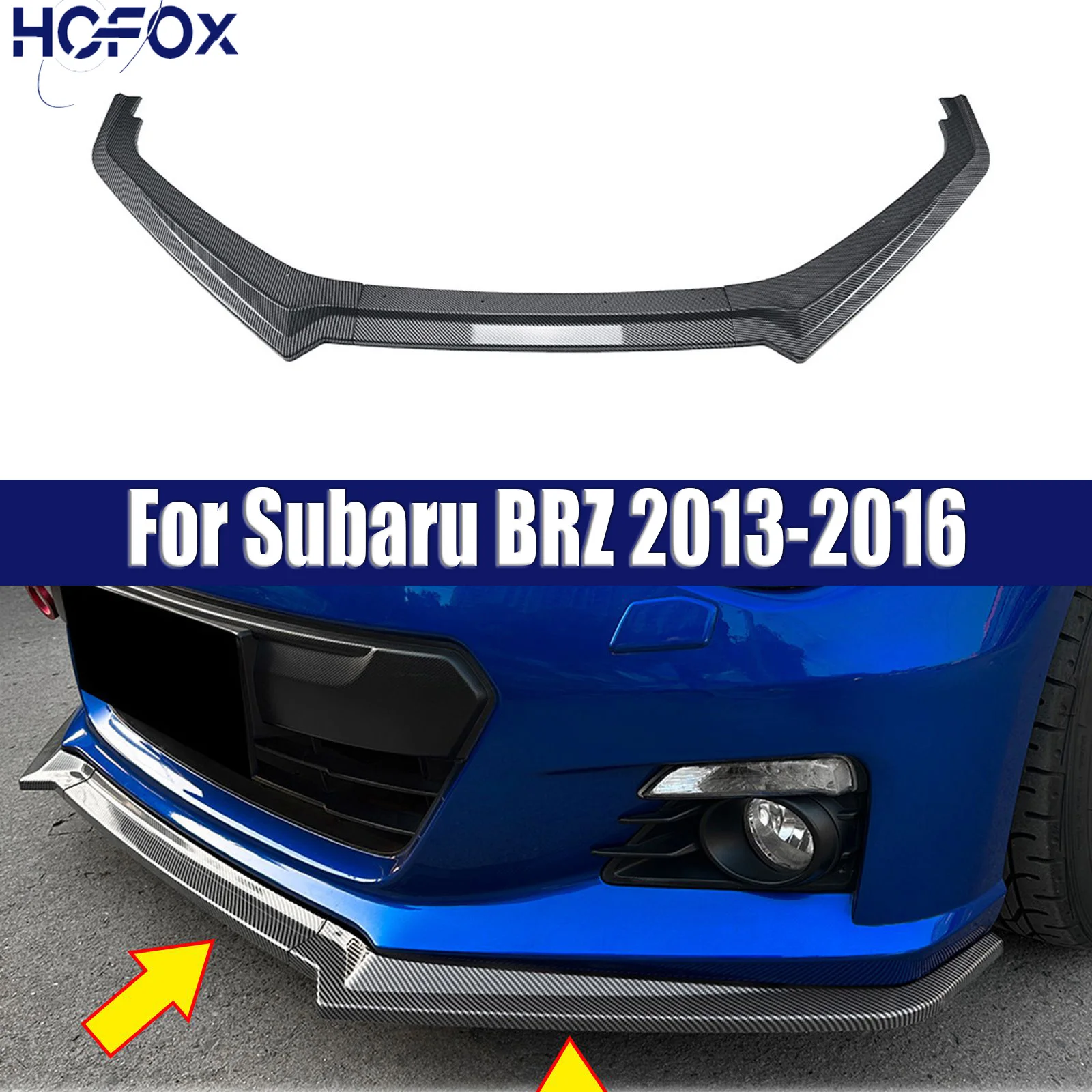 

Gloss Black ABS material Deflector Facel Front Splitter Bumper Lip Chin Protector For Subaru BRZ 2013-2016