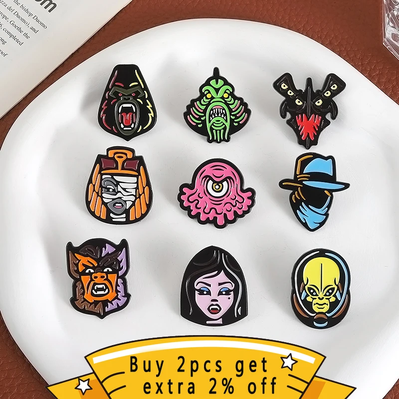 الخيال العلمي فيلم الرعب الخيال مصاص دماء المينا دبابيس غامضة الخيال الوحش موضوع دبابيس التلبيب شارات الملابس المشجعين المجوهرات هدية