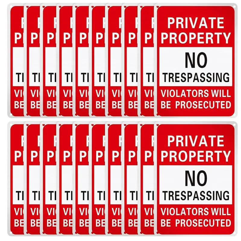 AA81-20Piece Sign Metal Violators Be Prosecuted Aluminum Weatherproof Suitable For Indoor Or Outdoor Use B