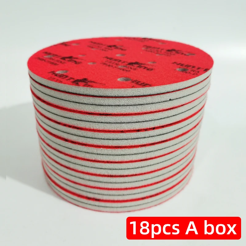 6 ";17 fori carta vetrata spugna rossa rotonda P2000 vernice a rete lucidata senza segni di sabbia velluto posteriore terra asciutta 150MM