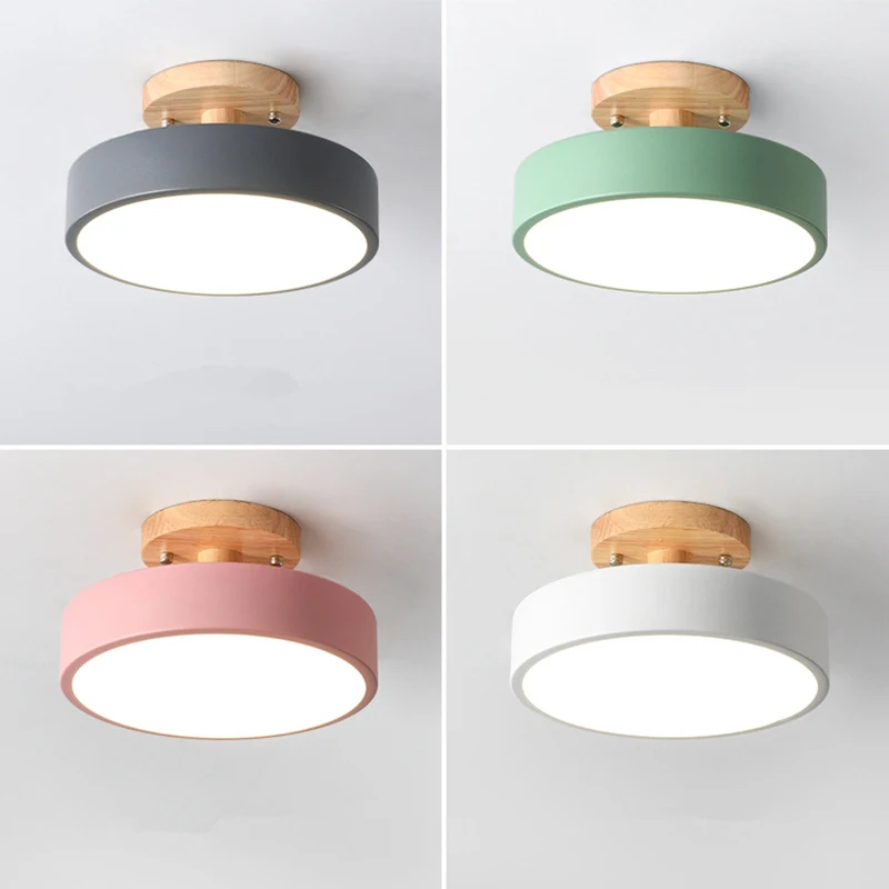 

Nordic Entrance Hallway Ceiling Lamps Balcony Wood Round Cloakroom Dining Room Study Bedroom Light Bathroom Industrial Lighting