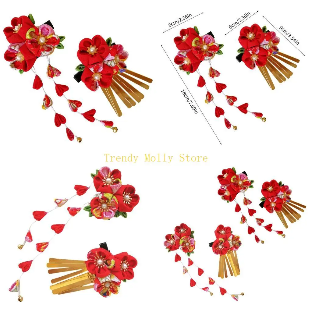 n5kb-快適な生地の花のヘアクリップヘアスタイリングアクセサリー和風かんざしヘアピン文化イベントドレスアップ